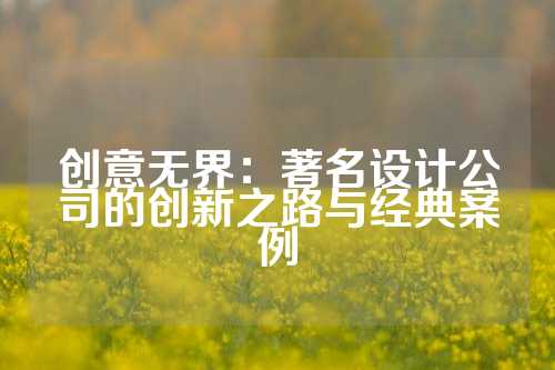 创意无界：著名设计公司的创新之路与经典案例