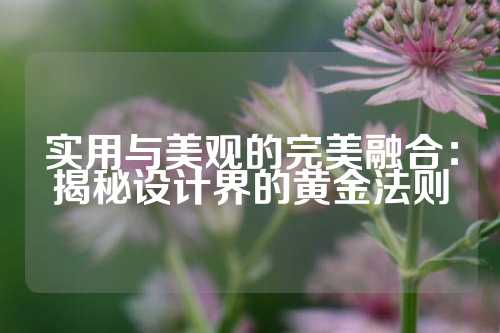 实用与美观的完美融合：揭秘设计界的黄金法则