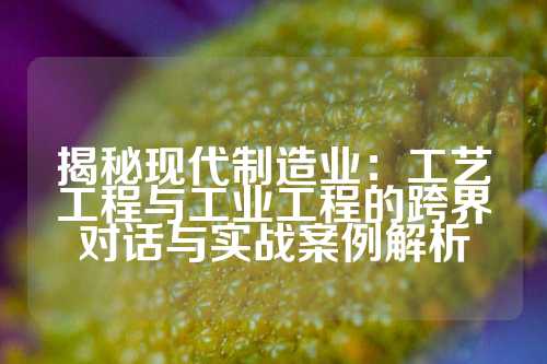 揭秘现代制造业：工艺工程与工业工程的跨界对话与实战案例解析