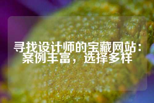 寻找设计师的宝藏网站：案例丰富，选择多样