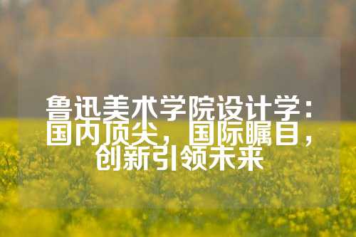 鲁迅美术学院设计学：国内顶尖，国际瞩目，创新引领未来