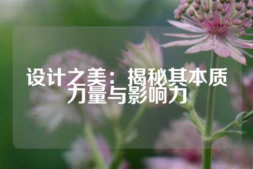 设计之美:揭秘其本质力量与影响力