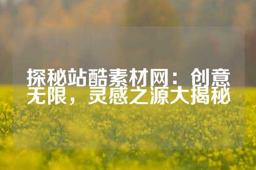 探秘站酷素材网：创意无限，灵感之源大揭秘