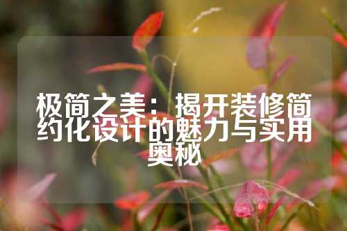 极简之美：揭开装修简约化设计的魅力与实用奥秘