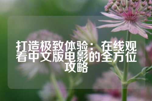 打造极致体验：在线观看中文版电影的全方位攻略