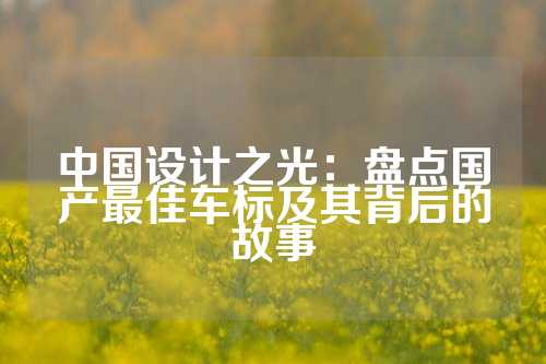 中国设计之光：盘点国产最佳车标及其背后的故事