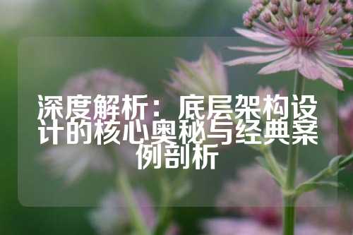 深度解析:底层架构设计的核心奥秘与经典案例剖析