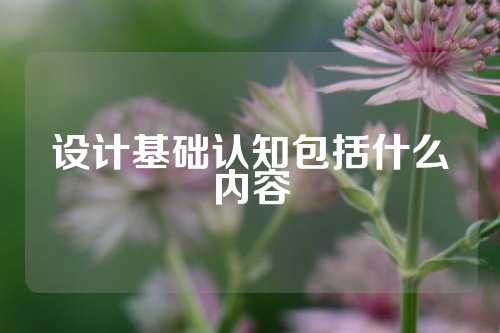 设计基础认知包括什么内容