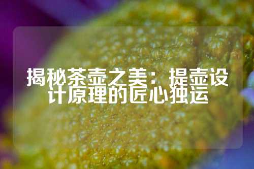 揭秘茶壶之美：提壶设计原理的匠心独运