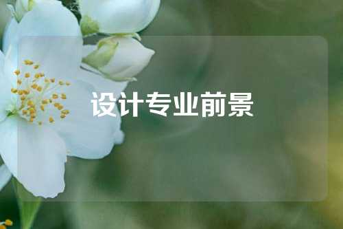设计专业前景