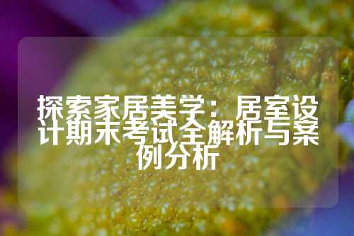 探索家居美学：居室设计期末考试全解析与案例分析