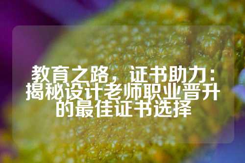 教育之路,证书助力:揭秘设计老师职业晋升的最佳证书选择