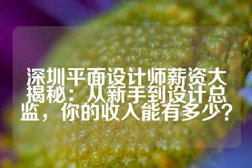 深圳平面设计师薪资大揭秘：从新手到设计总监，你的收入能有多少？