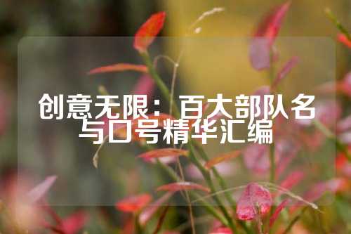 创意无限：百大部队名与口号精华汇编