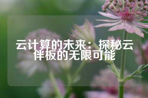 云计算的未来：探秘云伴板的无限可能