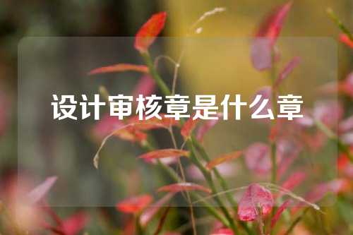 设计审核章是什么章
