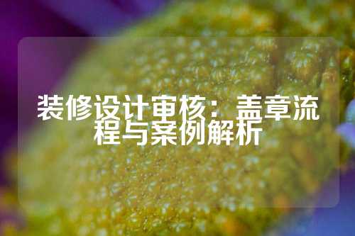 装修设计审核：盖章流程与案例解析