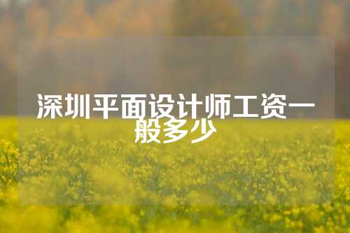 深圳平面设计师工资一般多少