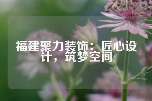 福建聚力装饰：匠心设计，筑梦空间