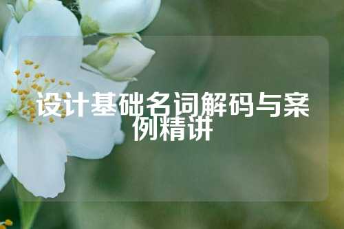 设计基础名词解码与案例精讲
