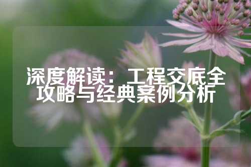 深度解读：工程交底全攻略与经典案例分析