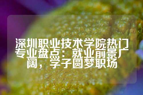 深圳职业技术学院热门专业盘点：就业前景广阔，学子圆梦职场