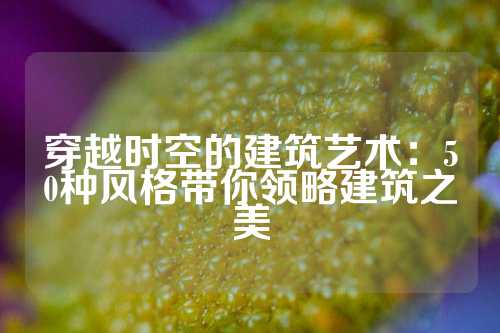 穿越时空的建筑艺术：50种风格带你领略建筑之美