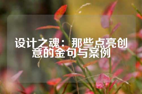 设计之魂：那些点亮创意的金句与案例