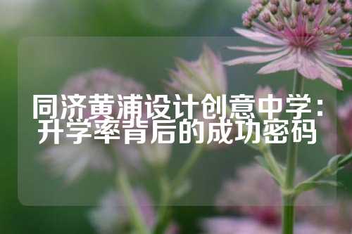 同济黄浦设计创意中学：升学率背后的成功密码